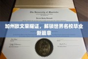 解码加州欧文荣耀之路，开启名校毕业新纪元