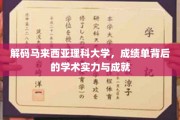 马来西亚理科大学，揭秘成绩单背后的卓越学术实力与辉煌成就